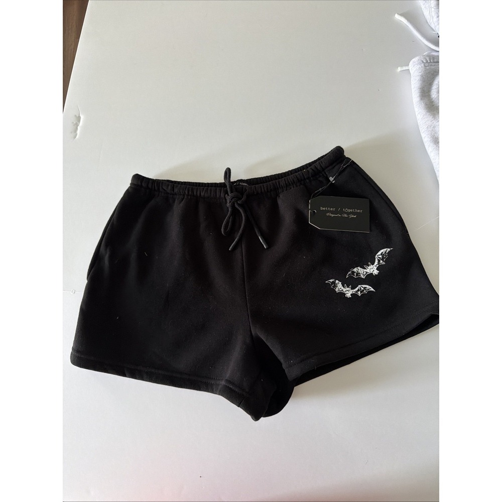 Better Together Womens 2 Pack Shorts Black Bats Heather Gray Medium SHK4870PK